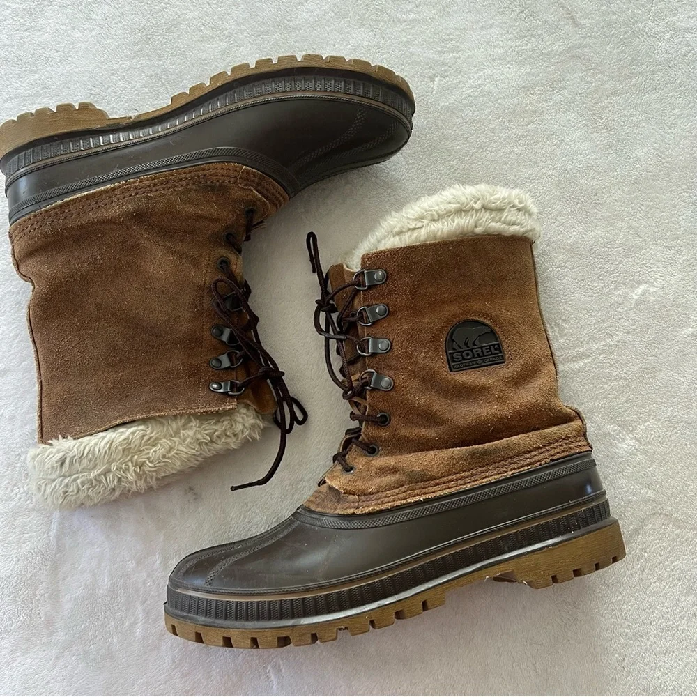 SOREL Vintage Kaufman Steel Shank Winter Snow Boots Size 9 Men